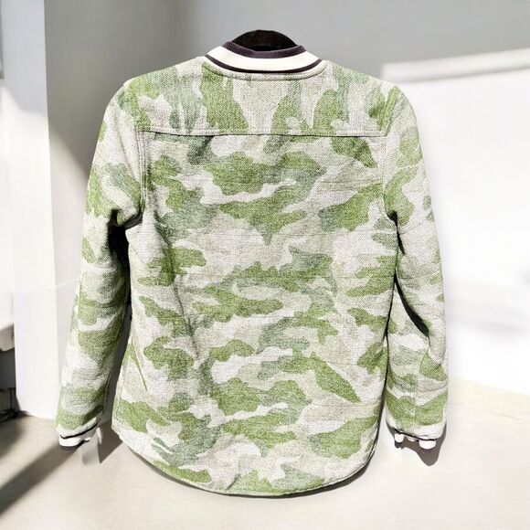 Reversible Camo Bomber Green Blue Varsity Jacket Unisex Mens Small Womens Medium - Picture 3 of 8